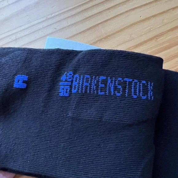 Birkenstock Men's Two Pairs Socks Black Cotton Sole Sneaker Size 15-17 - Picture 4 of 8